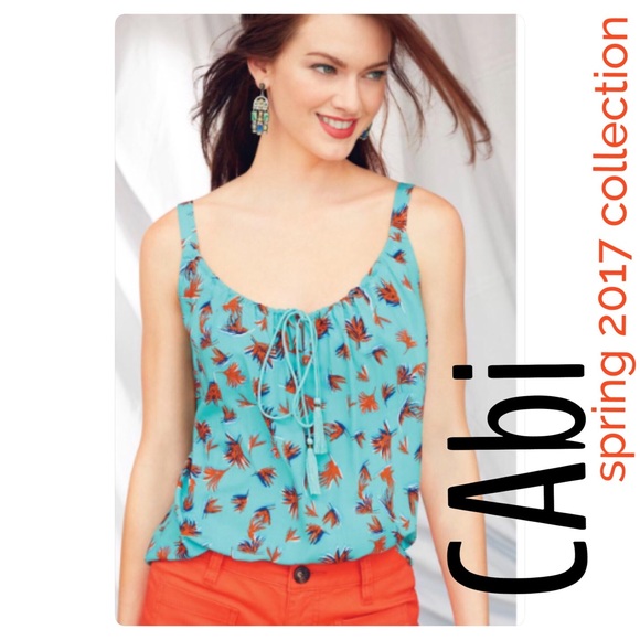 CAbi Tops - CAbi #5230 Tassel Tank Aqua Spring 2017 Collection